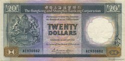20 Dollars HONG KONG  1986 P.192a TTB+