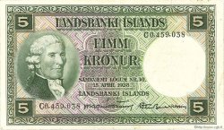 5 Kronur ISLANDE  1948 P.32b TTB