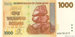 1000 Dollars ZIMBABWE  2007 P.71