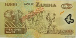 500 Kwacha Spécimen ZAMBIE  2003 P.43s NEUF