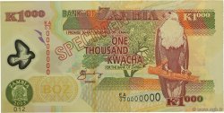 1000 Kwacha Spécimen ZAMBIE  2003 P.44s NEUF