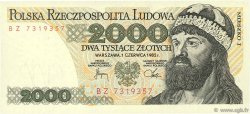 2000 Zlotych POLOGNE  1982 P.147c NEUF