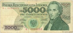 5000 Zlotych POLOGNE  1986 P.150b B+