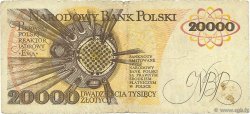20000 Zlotych POLOGNE  1989 P.152a B