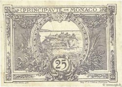 25 Centimes MONACO  1921 P.02b TB+