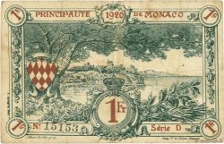 1 Franc MONACO  1920 P.05 B+