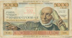100 NF sur 5000 Francs Schoelcher ÎLE DE LA RÉUNION  1971 P.56b B