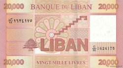 20000 Livres LEBANON  2012 P.093a UNC