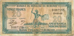 20 Francs BURUNDI  1965 P.10 TB