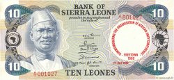 10 Leones SIERRA LEONE  1980 P.13 pr.NEUF