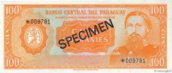 100 Guaranies Spécimen PARAGUAY  1979 P.CS1 pr.NEUF