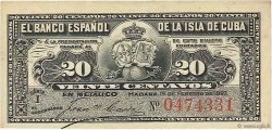 20 Centavos CUBA  1897 P.053a SUP