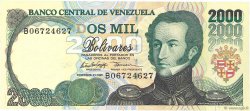 2000 Bolivares VENEZUELA  1995 P.074b SPL