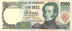 2000 Bolivares VENEZUELA  1998 P.077c TTB