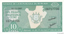 10 Francs BURUNDI  2007 P.33e