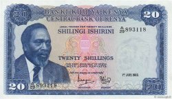 20 Shillings KENYA  1969 P.08a SPL