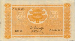 5 Markkaa FINLANDE  1922 P.076a TTB+