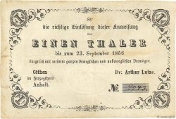 1 Thaler ALLEMAGNE Anhalt 1854 P.- TTB