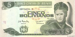 5 Bolivianos BOLIVIE  1998 P.203c SPL