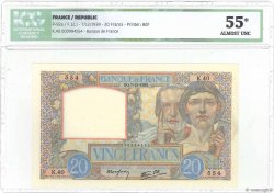 20 Francs TRAVAIL ET SCIENCE FRANCE 1939 F.12.01