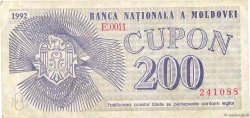 200 Cupon MOLDAVIE  1992 P.02 TB