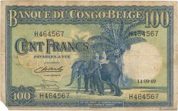 100 Francs BELGIAN CONGO  1949 P.17d F-