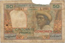 50 Francs COMORES  1963 P.02b1 AB