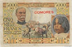 5000 Francs COMORES  1960 P.06a TB