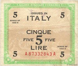 5 Lire ITALIE  1943 PM.18a TTB