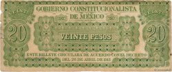 20 Pesos Numéro radar MEXIQUE Monclova 1913 PS.0632c TB