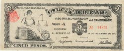 5 Pesos MEXIQUE  1915 PS.0746b TTB