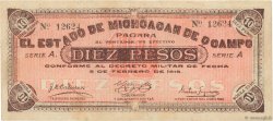 10 Pesos MEXIQUE Morelia 1915 PS.0883a TTB+