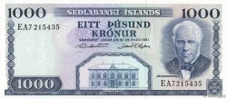 1000 Kronur ISLANDE  1961 P.46a SUP
