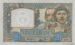 20 Francs TRAVAIL ET SCIENCE FRANCE 1941 F.12.18