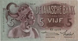 5 Gulden NETHERLANDS INDIES  1939 P.078c VF+