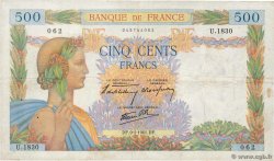 500 Francs LA PAIX FRANCE 1941 F.32.12 TB