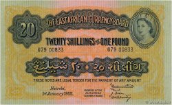 20 Shillings - 1 Pound AFRIQUE DE L EST  1955 P.35