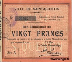 20 francs FRANCE regionalism and miscellaneous  1915 JP.02-2043 VF+