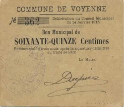 75 Centimes FRANCE regionalism and miscellaneous  1915 JP.02-2449 XF
