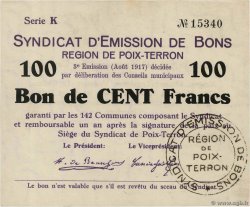 100 Francs FRANCE régionalisme et divers Poix-Terron 1917 JP.08-155