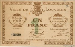 1 Franc FRANCE régionalisme et divers Louviers 1916 JP.27-17