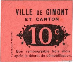 10 Centimes FRANCE régionalisme et divers Gimont 1914 JP.32-051