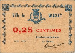 25 Centimes FRANCE régionalisme et divers Wassy 1916 JP.52-48