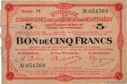 5 Francs FRANCE régionalisme et divers Montmedy 1916 JP.55-08 TTB