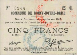 5 Francs FRANCE régionalisme et divers Boiry-Notre-Dame 1915 JP.62-0170