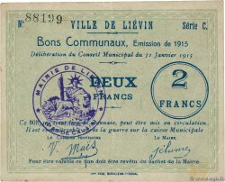 2 Francs FRANCE régionalisme et divers Lievin 1915 JP.62-0807