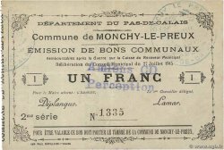 1 Franc FRANCE régionalisme et divers Monchy-Le-Preux 1915 JP.62-0907 SUP