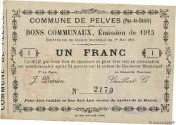1 Franc FRANCE régionalisme et divers Pelves 1915 JP.62-1114 TTB