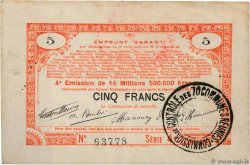 5 Francs FRANCE régionalisme et divers 70 Communes 1915 JP.62-0081