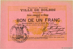 1 Franc FRANCE régionalisme et divers Bolbec 1914 JP.76-003
